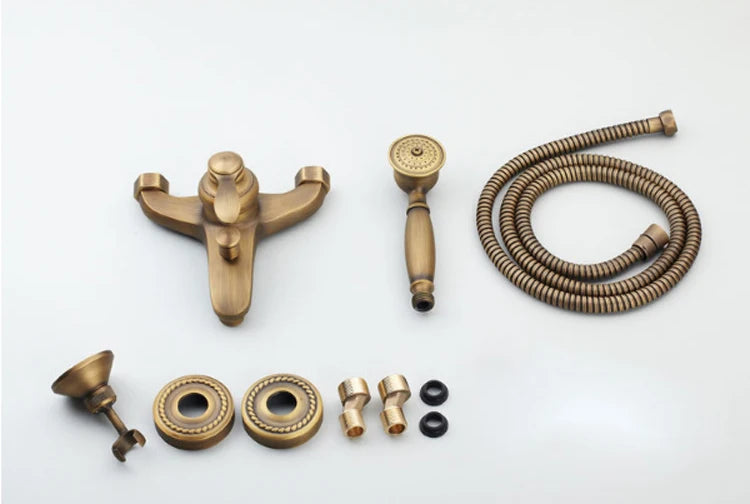 European Style Antique Retro Bathroom Shower Faucet Copper