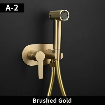 Brass Wall Mount Toilet Bidet Sprayer Faucet Cold