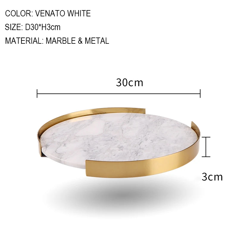 Scandinavian Decorative Natural Marble Tray Bathroom Luxury