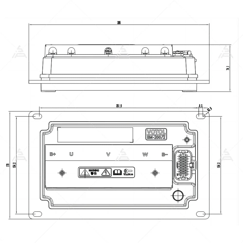 Votol Controller Programmable Em200-2sp 72v 600a Can Controller