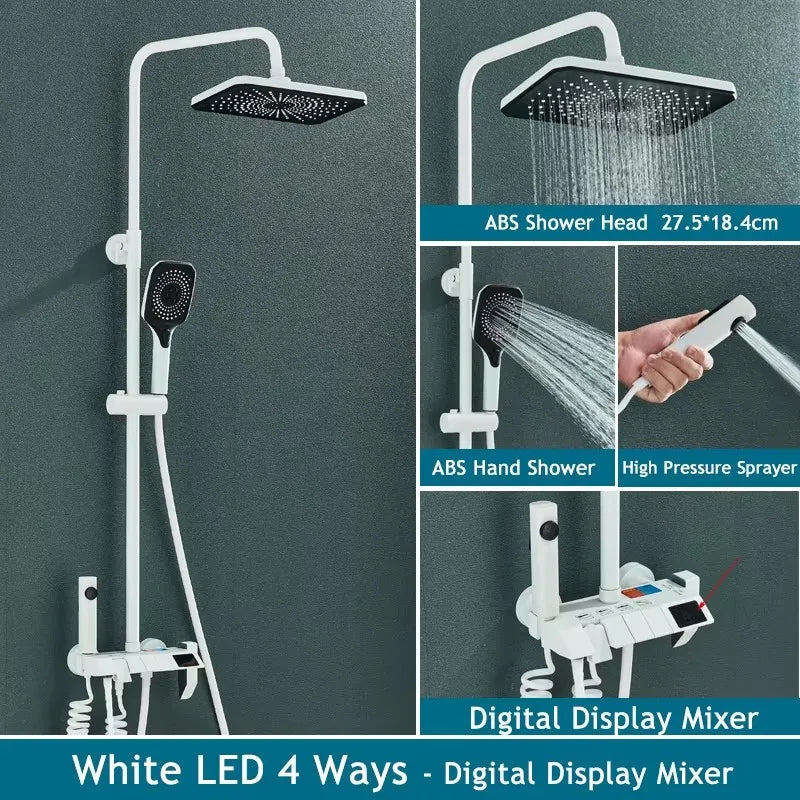 Rainfall Bathroom Shower System Digital Piano Key Shower