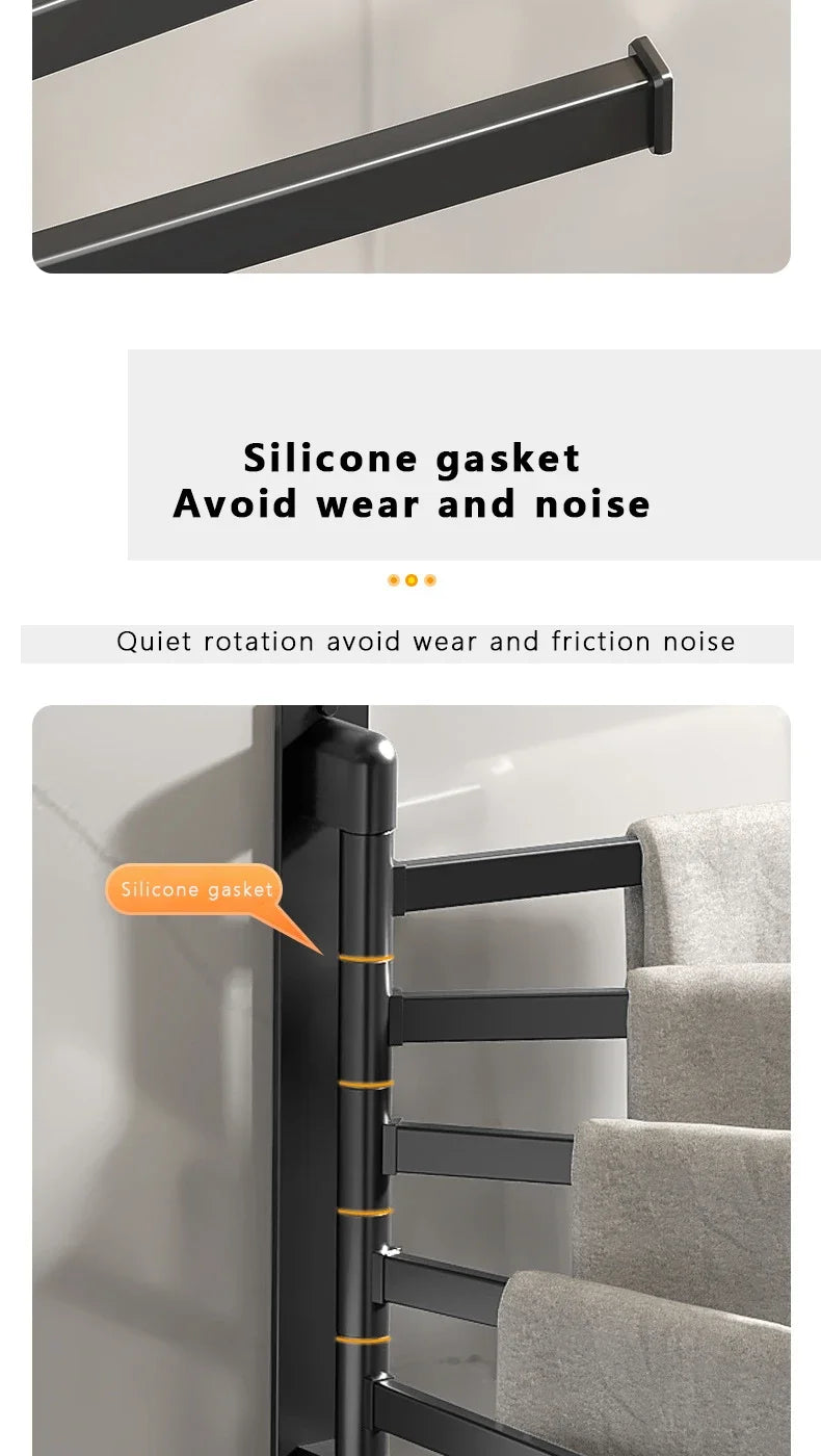 Bathroom Towel Rack Rotatable Towel Holder Rotatable Stainless