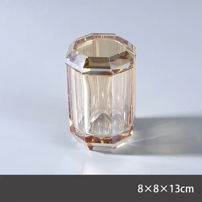 Light Luxury Crystal Glass Bathroom Lotion Bottle Transparent