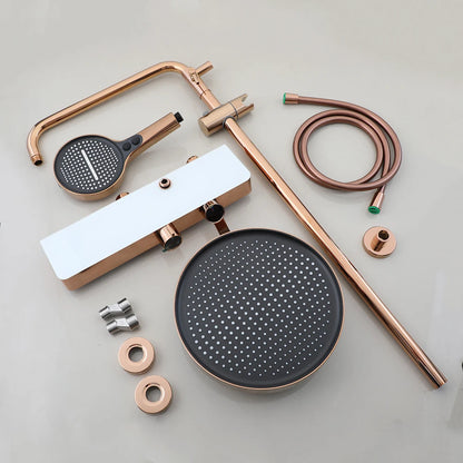 Kemaidi Rose Gold Bathroom Shower Rainfall Cold Control