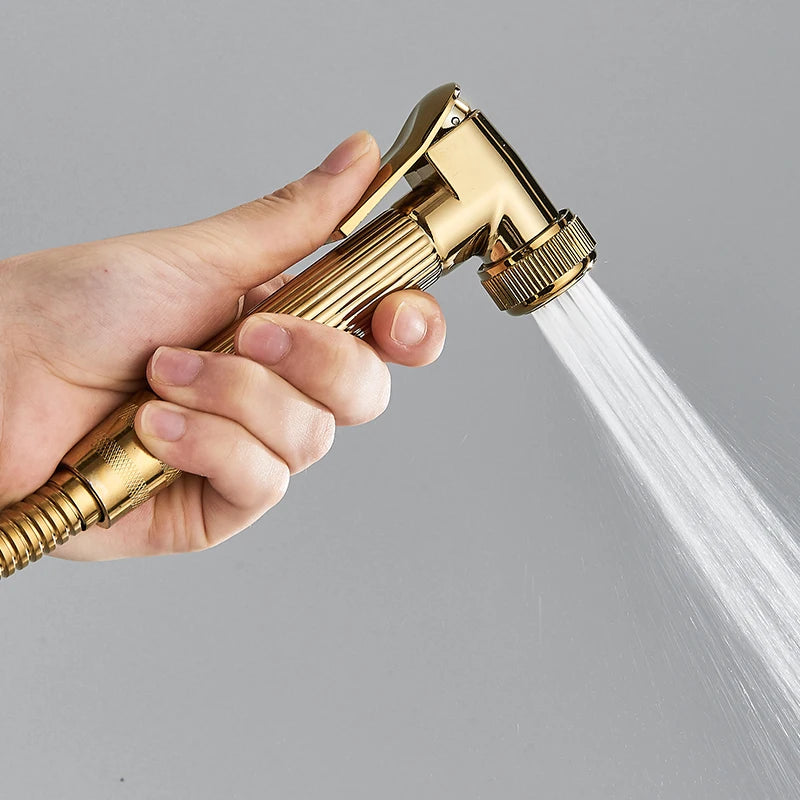 Black Gold Brass Rainfall Shower Faucet Stainless Steel