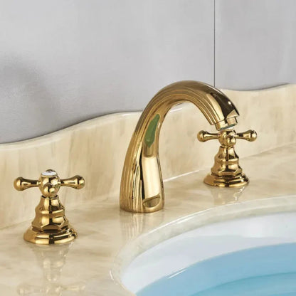 Basin Faucets 3pcs Antique Brass Classic Bathroom Sink