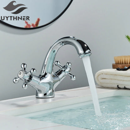 Gold/Antique Brass Bathroom Basin Sink Faucet Mixer Tap