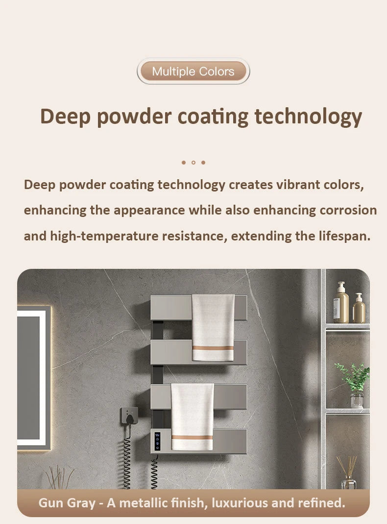 Oxg Electric Heated Towel Rack Wall Mounted Bathroom