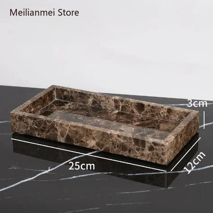 Dark Natural Marble Bathroom Brown Luxury Toothbrush Holder