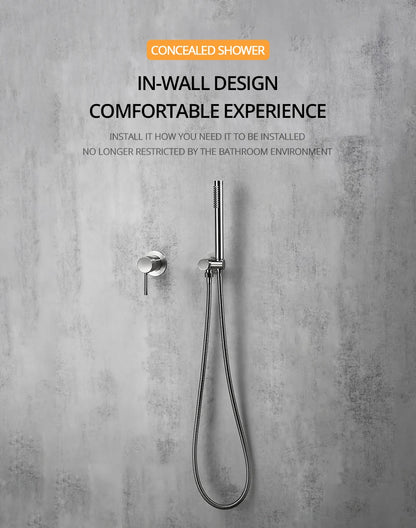 Handheld Bathroom Shower System Brushed Gold Cold Water