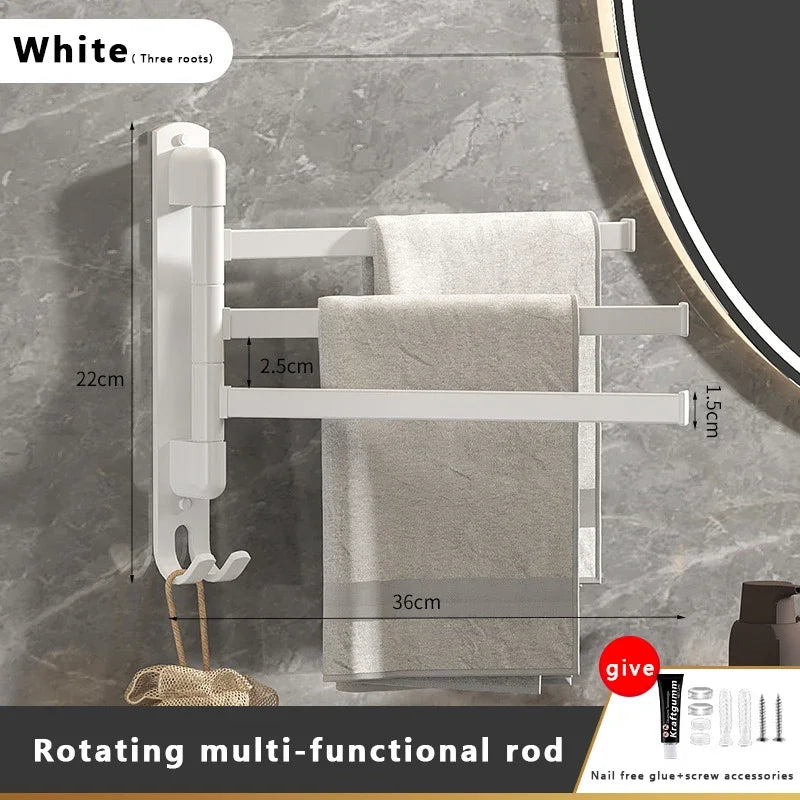Bathroom Towel Rack Rotatable Towel Holder Rotatable Stainless
