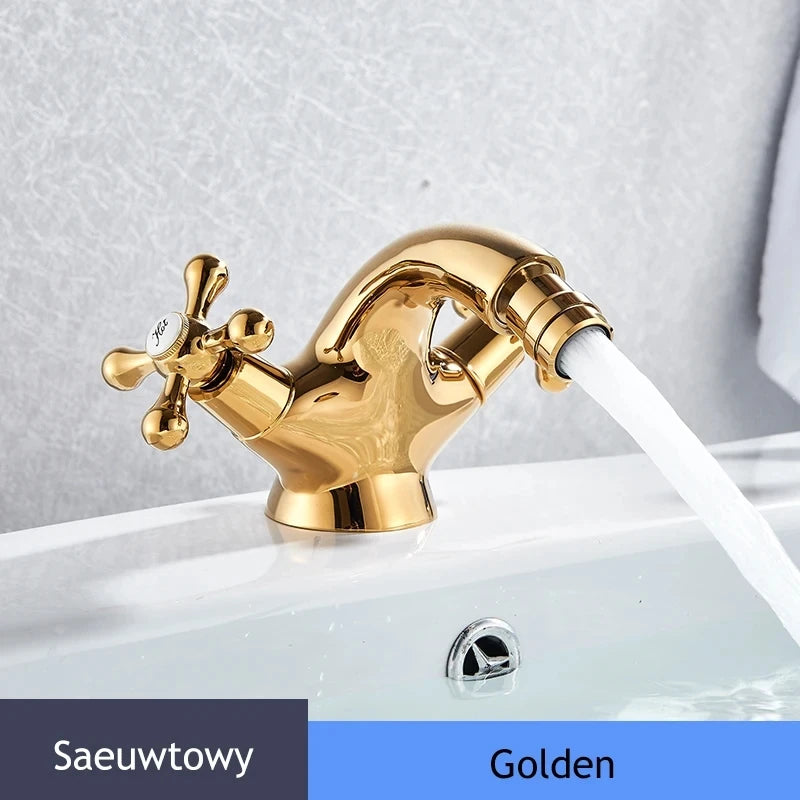Deck Install Antique Brass Basin Faucet Bathroom Basin