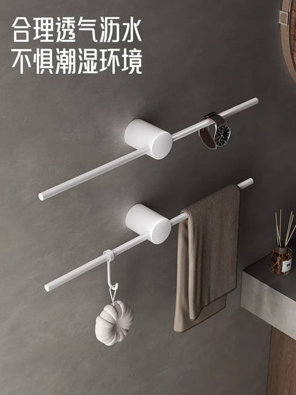 Bathroom Towel Rack Brass Wall-Mounted Toilet Space White