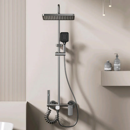 Restrooms Gunmetal Gray Aluminum Shower System Rotary Knob