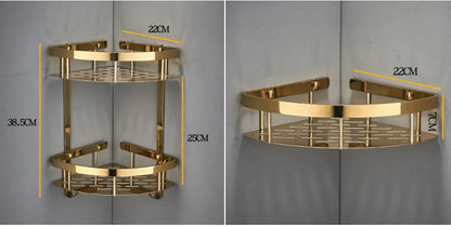 Bathroom Shelf Rose Gold Corner Shelf Shampoo Brass