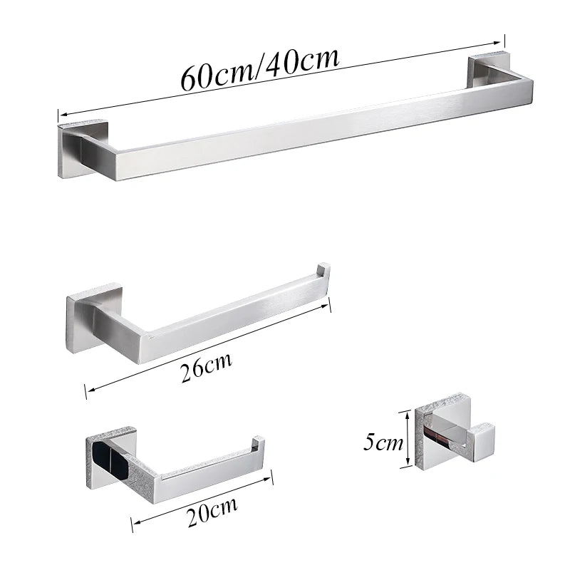 Chrome Stainless Steel Bathroom Hardware Bathrobe Shelf 40cm