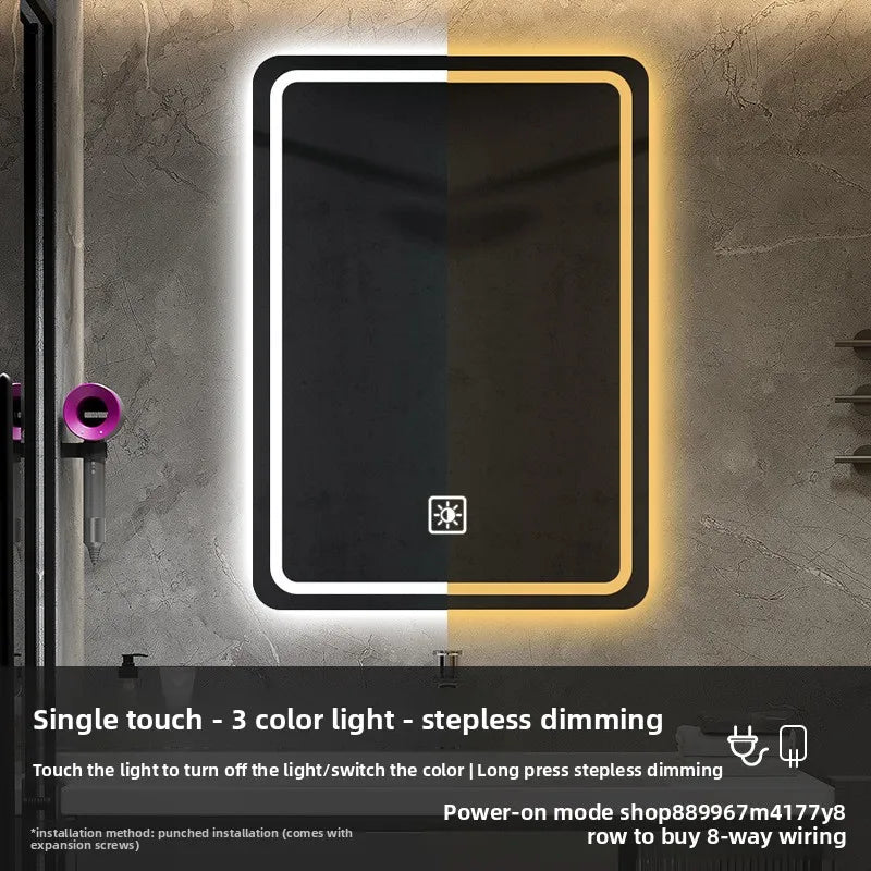 Hotel Bathroom Mirror Square Smart Led Bathroom Light