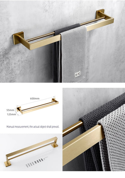 Brushed Gold Bathroom Toilet Brush Holder Toilet Paper