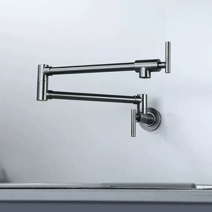 Black Wall Mounted Pot Filler Faucet Swivel Folding