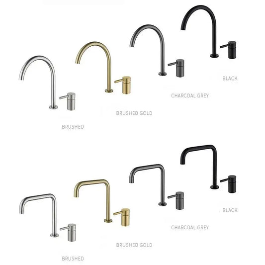Stainless Steel Bathroom Basin Faucet Deck Mount 360