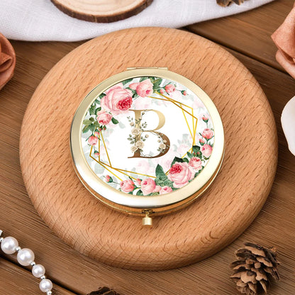 Golden Border Double-Sided Pocket Makeup Mirror Suitable Women