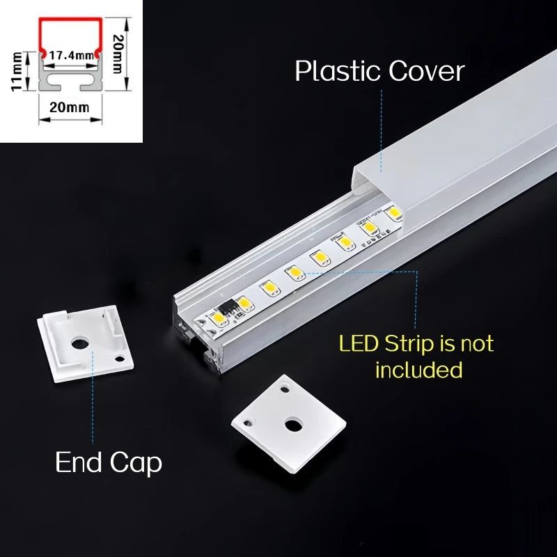 Three-Sided Glowing Led Aluminum Profile Tube Lamp Surface