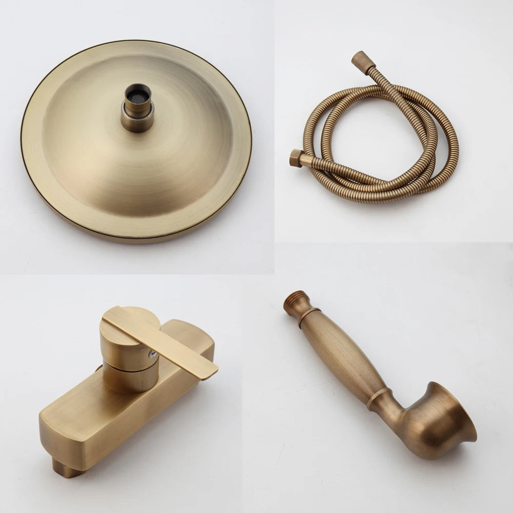 Kemaidi Antique Shower Bathroom Bath Shower Faucet W/Shelf