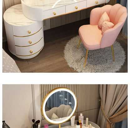 Pink White Vanity Table Women Luxury Nail European