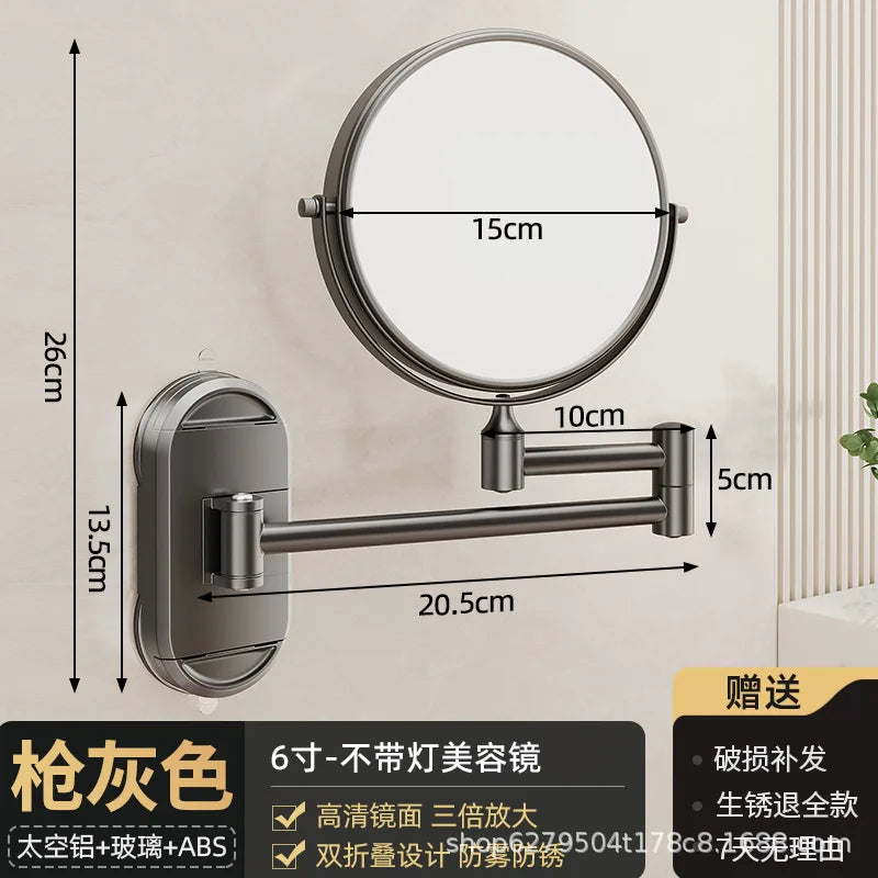 Rotatable Led Light Suction Cup Makeup Wall Mirror