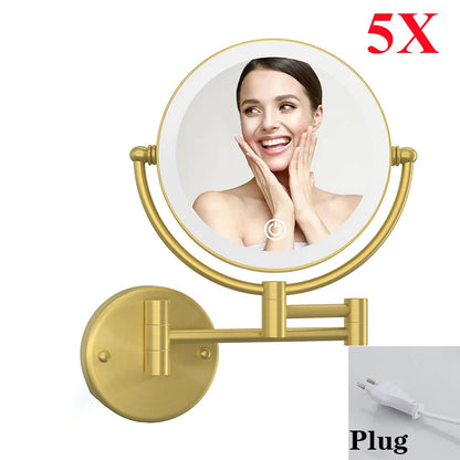 Brushed Gold Led Bathroom Mirrors Quality Brass 10x