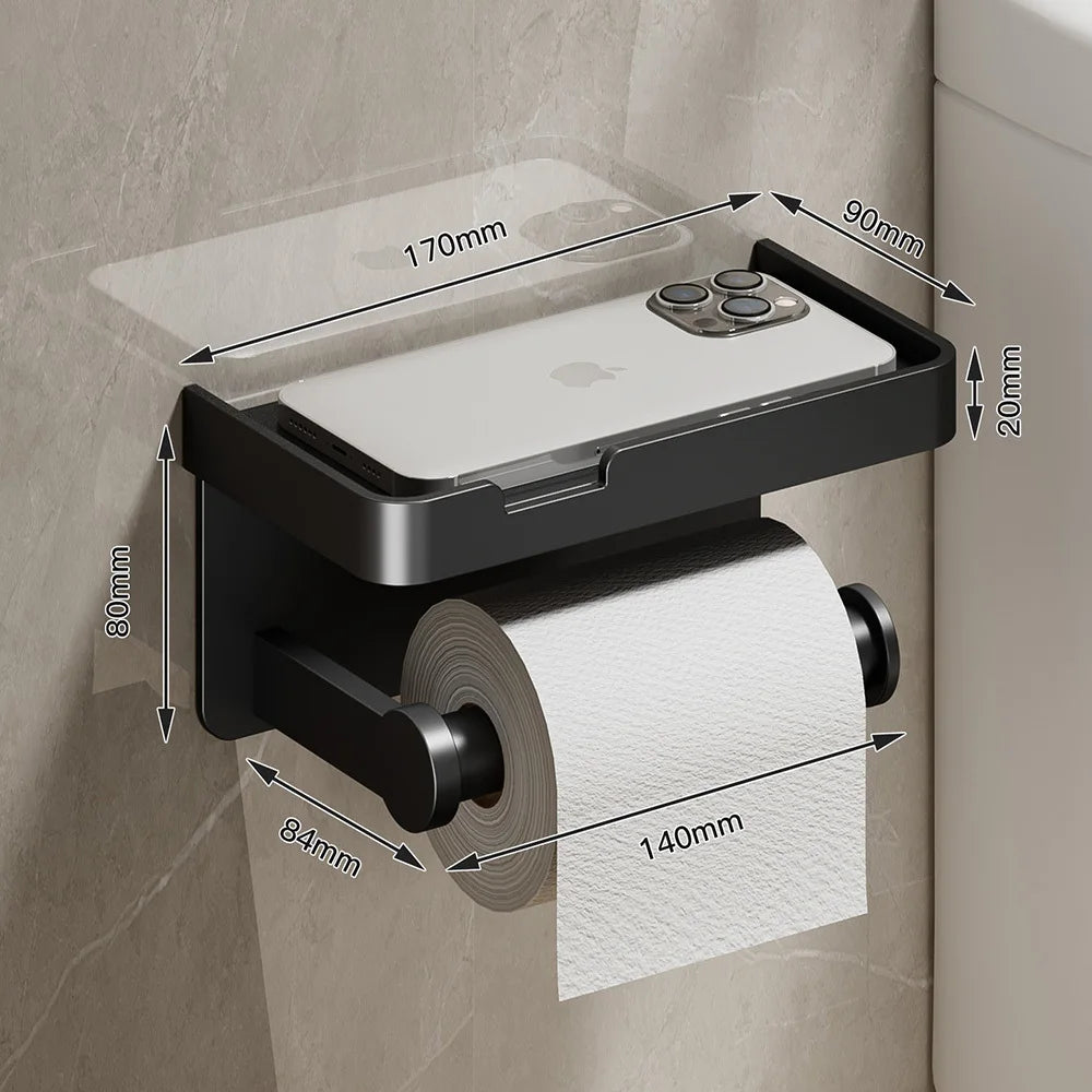 Toilet Paper Holder Wall-Mounted Double Layer Paper Roll