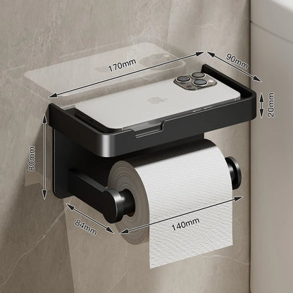 Toilet Paper Holder Wall-Mounted Double Layer Paper Roll