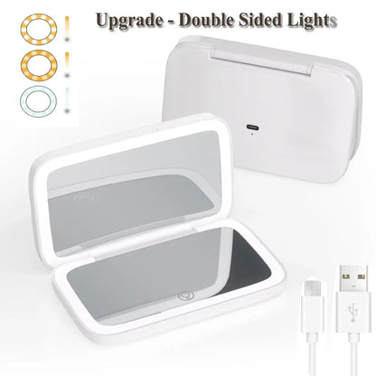Rechargeable Square Makeup Mirror Led Lights 1x/5x Magnification