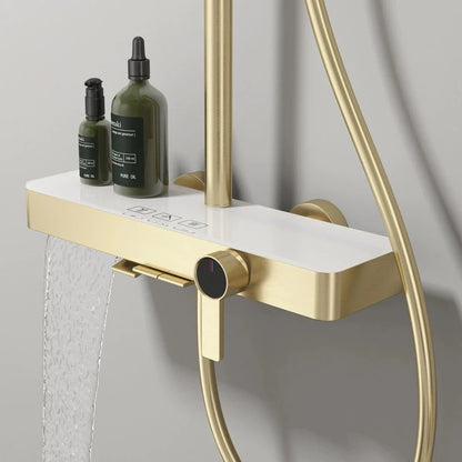 Brushed Gold Cold Bathroom Shower 12 Inch Rain