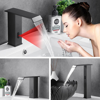 Smart Sensor Bathroom Basin Faucet Intelligent Black Automatic