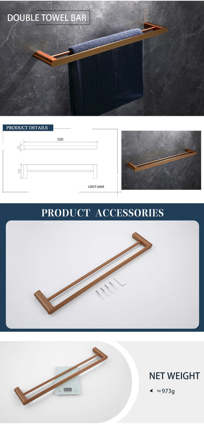 Brushed Rose Gold Wall Mount Shelf Toilet Bath