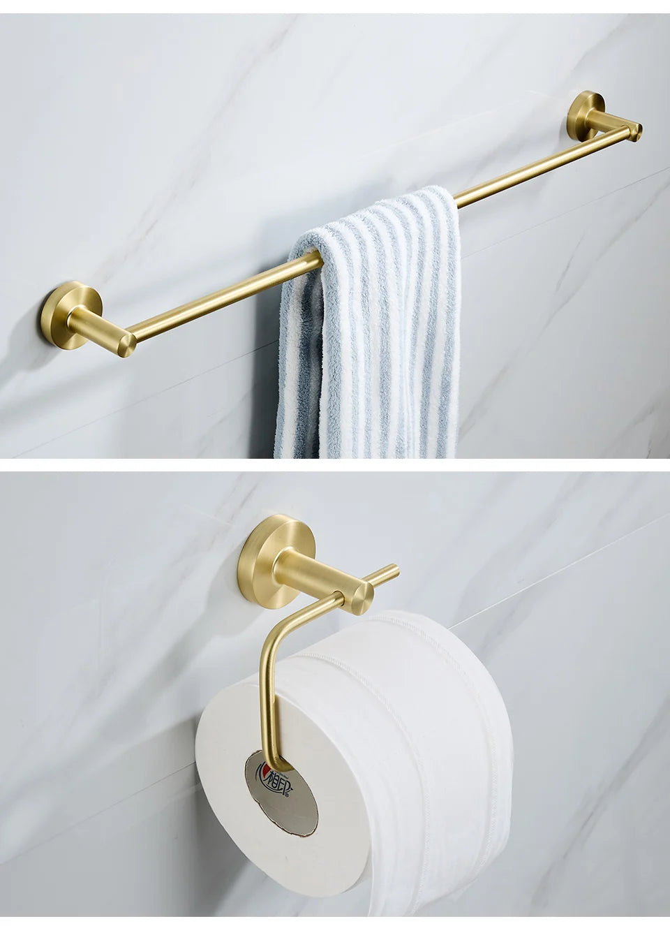 Brushed Gold Wall Mount Shelf Toilet Bath Hardware