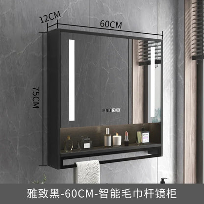 Smart Bathroom Mirror Cabinets Wall-Mounted Backlight Anti-Fog