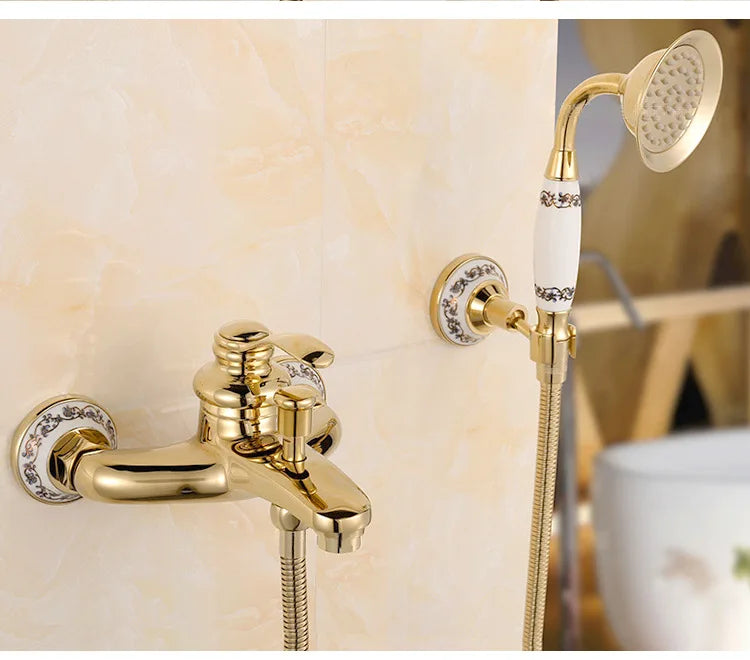 Antique Brass Simple Shower Without Overhead Spray Handheld
