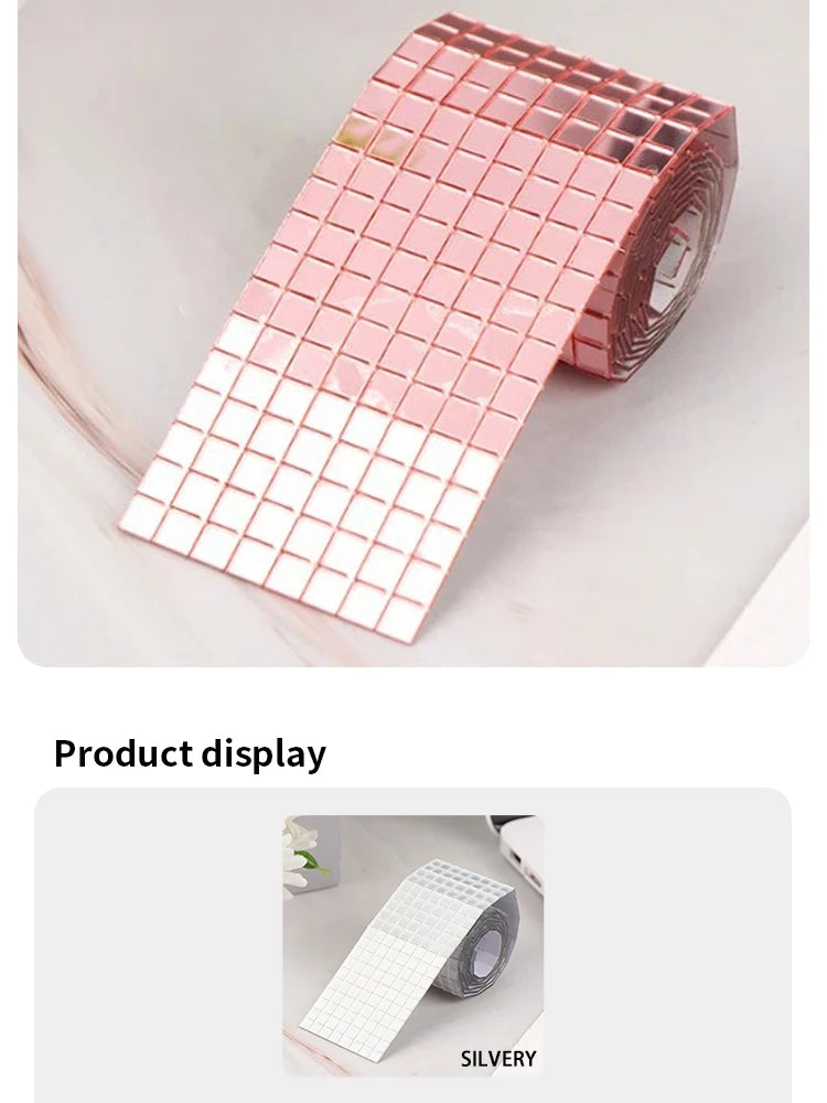 4x100cm Creative Diy Glass Mirror Stickers Mosaic Glass