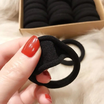 Black Towel Ring 50pcs High Elasticity Seamless Rubber