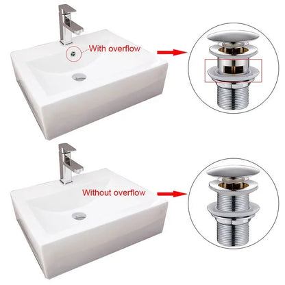 Chrome Pop Up Drain Stainless Steel Round Siphon