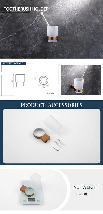 Brushed Rose Gold Wall Mount Shelf Toilet Bath