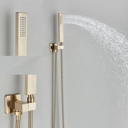 Thermostatic Shower Brushed Gold Bathroom Faucet Cold Mixer
