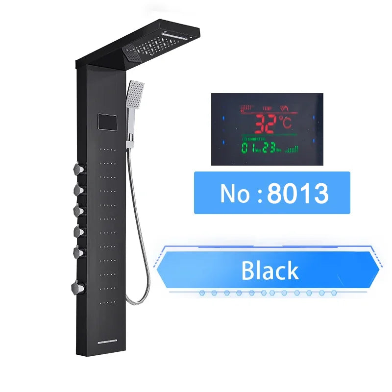 Shinesia Led Shower Panel Waterfall Rain Digital Display