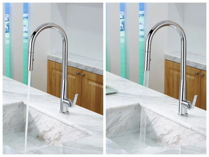 Brushed Gold Faucet Pull Out Sprayer Cold Water