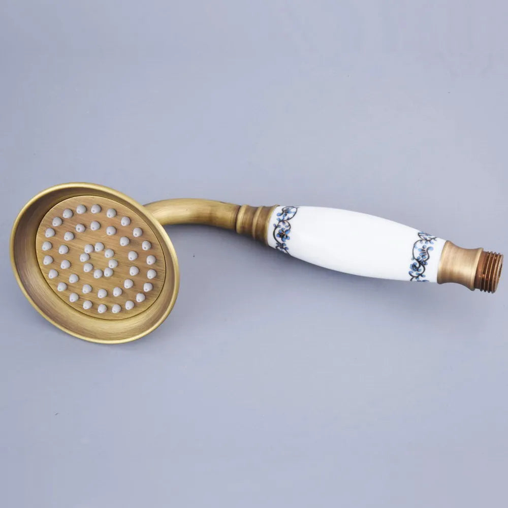 Vintage Retro Antique Brass Dual Ceramic Handles Bathroom