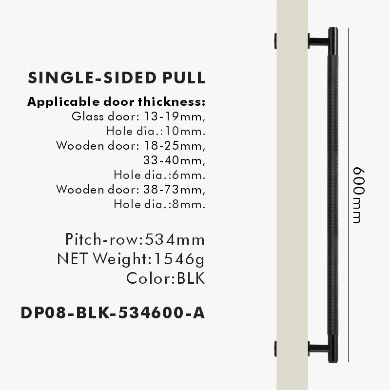 Nurlin Brass Door Double Sided Knurled Pull Bar