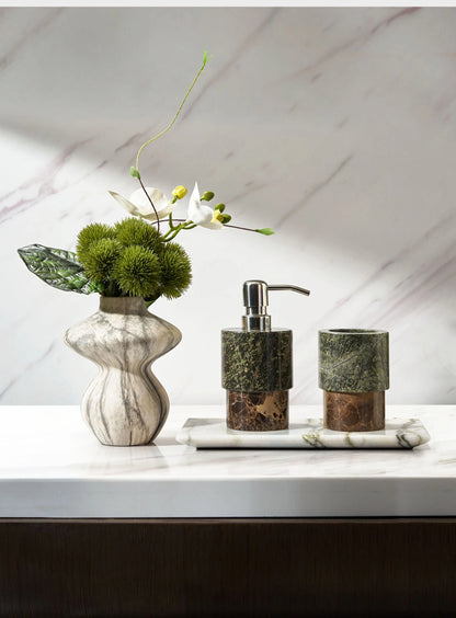 Nordic Color-Blocked Marble Lotion Bottle Aromatherapy Tray