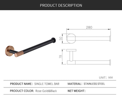 Rose Gold Bathroom Hardware Towel Bar Rack Shelf